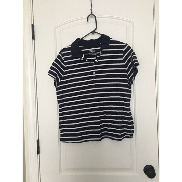 Merona Women's Juniors Stripe Polo Shirt Size XL Multi-Color - Picture 1 of 4